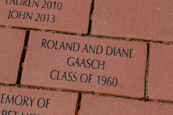 Museum engraved brick pathway