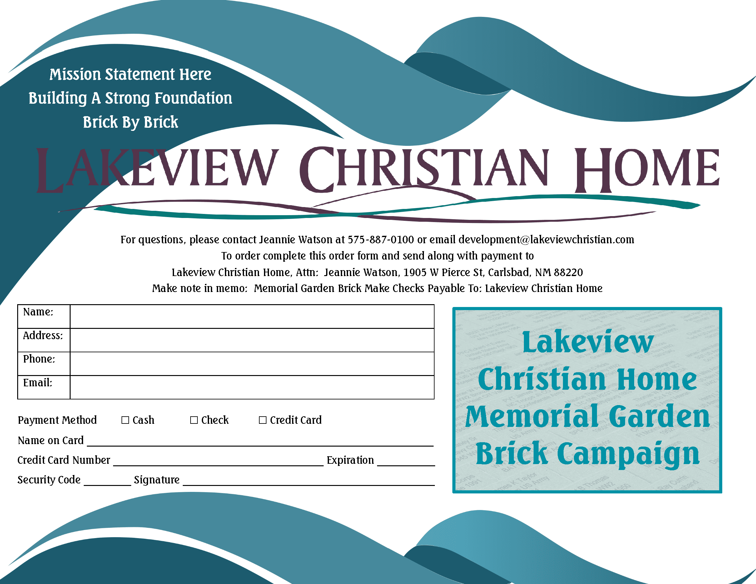 campaign flyer for engraved brick fundraiser