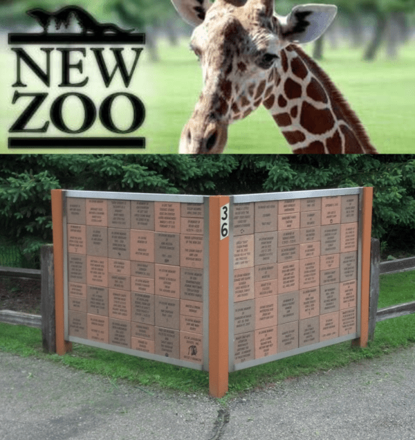 laser engraved brick wall for zoo