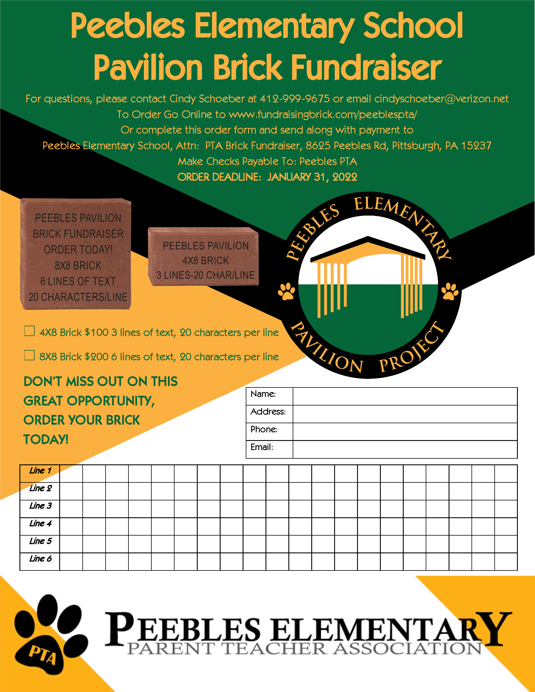 fundraiser flyer for engraved brick campaigns