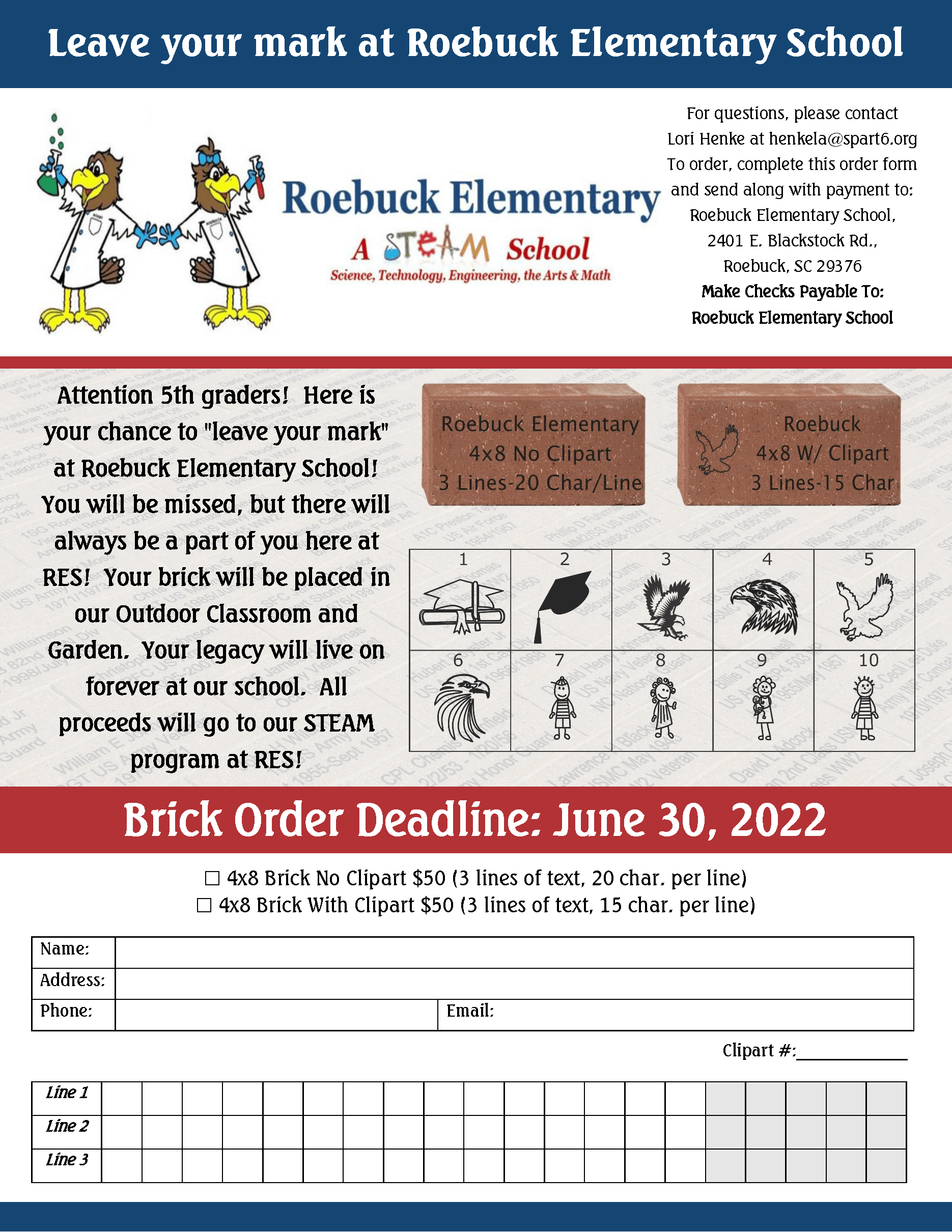 brick fundraising flyer